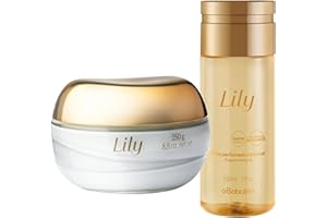 O BOTICARIO O Boticário Lily Coffret cadeau pour les soins de la peau avec 2 produits | Crème pour le corps parfumée satinée 250 g et huile corporelle parfumée 150 ml