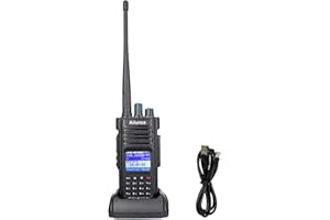 Retevis Ailunce HD1 Radioamatore DMR 10W, GPS, Dual Band, Radio Digitale Bidirezionale, Batteria Type-C 3200mAh, Impermeabile IP67, 16 Tasti DTMF, Compatibile con Radioamatori (1 Pz, Nero)