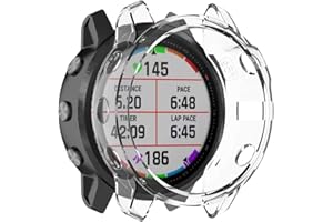 ‎RUENTECH RuenTech Kompatibel mit Garmin Fenix 6X Pro/Fenix 6X Sapphire/Fenix 6X Pro Solar Schutzhülle Schutzfolie Hülle Sanft TPU Shell Schut Anti-Scratch (Klar)