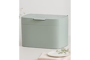 KAZAI. Compost Bin 'Elin' | 4.5L Small Kitchen Bin with Lid & Carbon Filter | Food Waste Container, Odour-Free, Dishwasher Safe, with Inner Caddy | Caddy for Kitchen Counter Top | Sage-Green