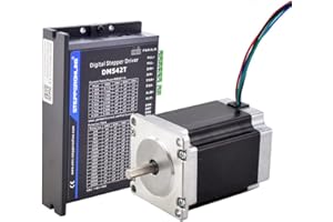 STEPPERONLINE 1 eje de motor paso a paso CNC Kit 1,9Nm 2,8A Nema 23 motor paso a paso y conductor paso a paso DM542T 1,0-4,2A 20-50VDC para máquina de grabado CNC, impresora 3D
