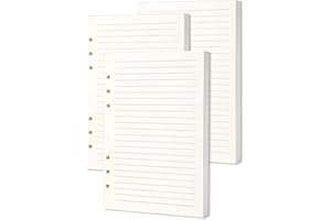 SINZAU Nachfüllpapier, 135 Blätte Nachfüllbar Notizpapier, 6 Löcher Liniert Füllpapier, für Notizbücher, Skizzieren, Zeichnen, A6