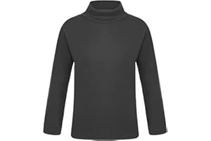 Aiihoo Haut Thermique Col Roulé pour Enfant T-Shirt Technique à Manches Longues sous-vêtement Thermique Respirant Fille Garçon Sweat-Shirt Camping Hiver 2-14 Ans