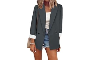 OMZIN Damen Blazer Business Strickjacke Langarm Jacke lässiger kurz Geschnittener Büro Blazer
