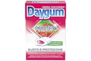PERFETTI VAN MELLE 5 PACCHETTI GOMME DA MASTICARE DAYGUM PROTEX FRAGOLA CHEWING GUM CON SUCCO