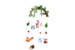 Small Foot zwierzęta leśne" mobilne, drewno i materiał, wielokolorowe, 66 x 29 x 29 cm