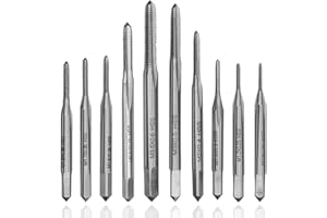 Mesee Jeu de 10pcs Mini Tarauds Métriques HSS, Tarauds Machine M1-M3.5 Outil de Filetage Taraudage Micro-tarauds à Tarauder pour Horloge Montre Bricolage