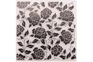 ARRIETTYCRAFT Floral Swirls Flowers Leaves Background Plastic Embossing Folder for Scrapbook DIY Album Card Tool Plastic Template Folders