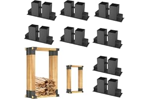 YRHome Supporto per impilare legno zincato a caldo, stabile supporto per impilare legna da ardere, legno (8 pezzi)