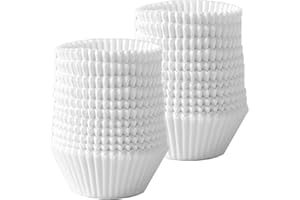 JIMKLPY Jimkply Lot de 500 moules à muffins en papier, blancs, pour gâteaux, bonbons, noix, desserts - Diamètre de la base : 4,5 cm