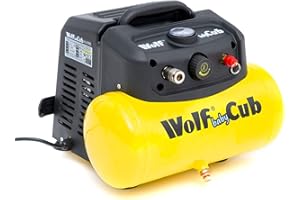 6 Litre Air Compressor 6.3CFM 6L 116psi Direct Drive 8 BAR 1100w 1.5HP Wolf Baby Cub Oil Free Portable 230V - 2 Years Warranty