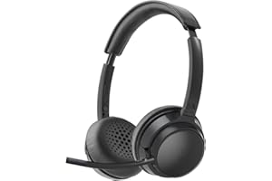 Avantree AH6B Casque Bluetooth 5.0 avec Micro Détachable, Ecouteurs sans-Fil Hi-FI, Sourdine, Appels Clairs, Musique HiFi, Rembourrage Doux, Autonomie 22H, sans Fil pour Mac, PC, Ordinateur, Skype