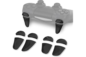 PlayVital 2 Paar Erweiterung Trigger Schultertasten für PS4 Controller, Zubehör Bumper Trigger Adjuster Tasten Knöpfe für PlayStation 4 Controller-Schwarz