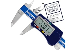 MIB GERMANY MIB Digitaler Messschieber mit Rolle DIN 862 150mm | Werkzeug für präzise Messungen | Messschieber digital aus Edelstahl | Schieblehre digital mit großem LCD-Display | 4-Fach Messung | Digital Caliper