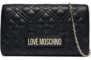 Love Moschino BORSA QUILTED PU NERO+GALV.ORO