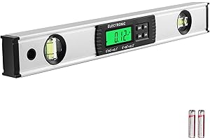 Nivel magnético digital, Allmeter 16 pulgadas, 4x90°0-360°, inclinómetro, buscador de ángulo, pantalla LCD de retroiluminación IP54, nivel de burbuja digital para carpintería, mampostería, automóvil