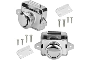 PERFETSELL Taste Catch Lock 15-18mm Möbelschloss Möbelgriff 2 Stück Push Lock Button schloss Wohnmobil Möbelschloss Verriegelung Schubladen Druckschloss Möbel Möbelverschluss für Schrank