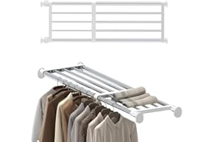 Hershii Scaffale Dell'armadio Regolabile Divisorio per Guardaroba Rack di Stoccaggio Cremagliera