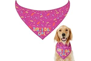 NPQ Pink Dog Birthday Bandana,Adjustable Pet Birthday Bandana for Samll Dog Cat Pig Ect Your Pet's Special Day for Small Pets Birthday Party Supplies