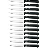 Arcos Table Knives &ndash; Box of 12 Units Chop Knife Table Knife &ndash; NITRUM Stainless Steel Blade 110 mm &ndash; Nylon Handle &ndash; Black (12