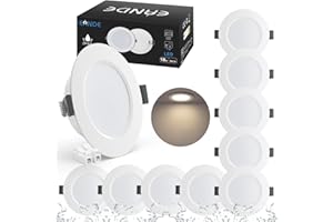 Eande Spot LED Encastrable 5W, Lot de 10 Spot Encastrable LED 450LM Blanc Neutre 4000K, IP44 Spot LED Encastrable Salle de Bain pour Cuisine Salon, Trou 75-85mm, Diametre 98mm