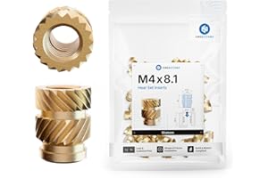 CNC Kitchen original threaded inserts for 3D Printed parts, 50 PCS M4x8,1