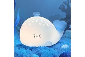 JVURICE Nachtlicht Kinder Wal Silikon Nachtlicht Dimmbar RGB Tier Touch Aufladbare Kinderlicht Schlafzimmer Led Night Light Dekor Kinder Lampe Geschenke Für Mädchen Junge Weihnachtsgeschenke