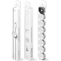 JOYROOM 12 Pcs. Magnétiques Attache Cable, [2024 Version] Réutilisable Serre Cable, Multifonctionnels Silicone Organisateur De Cable, Cable Management Pour Bureau, Cable Ties Pour Voyages (Blanc