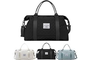 AIQILAI Cabin Bags Travel Bag for Ryanair Airlines Gym Bag for Women and Men Carry On Holdall Lightweight Luggage Overnight Weekend Bag underseat Luggage for Women and Men with Wet Pocket(Black)