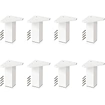 Set Di 4 Gambe Per Mobili In Resina ABS Bianche - Piedini Regolabili Per Tavolini, Armadi, Scaffali (10 Cm)