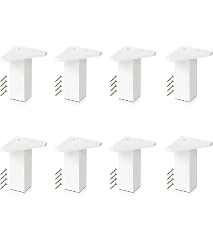 ASelected 8 stuks meubelpoten verstelbaar, wit, 50 mm, 50 mm, ronde