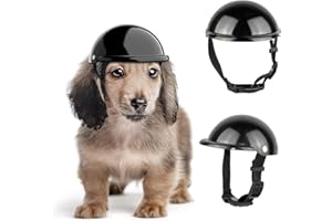 PETCUTE Hundehelm für Hunde,Haustier Hund Helm mit Entlüftung,Sonne Regen Schutz,Haustier Einstellbare Helm,Universal ABS Hund Motorrad Helm für Mittelgroße Hunde, Kleine Hunde, Katzen