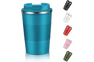 EALLEN Dycietx Travel Mug with Leakproof Lid,Insulated Reusable Coffee Mug Hot&Cold Drinks/Tea,Portable Stainless Steel Thermal Takeaway Travel Coffee Cup Car//Picnic/Office/School (Blue) (CM03RD)