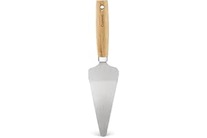 Culinare Naturals C70011 Servidor de Pastel, Bambú Sostenible/Acero Inoxidable, 27cm x 6,5cm, Servir Tartas/Cortador de Pastel Pala Borde Dentado