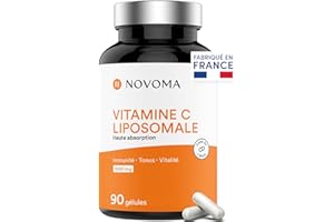 NOVOMA Vitamine C liposomale 1000mg, Assimilation Maximale, 90 gélules végétales, 100% Vitamin Quali®-C, Système Immunitaire & Énergie Naturelle, Cure de 1 mois, Fabriqué en France