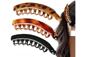 JEYORZY 3 Stück Bananenspange, Bananen Haarspange Vintage Bananenspange Pferdeschwanz Haarklammer Dickes Haar Banana Clip Thick Hair, Französische Bananen Clip Kämme, Retro Weibliches Haar Accessoire