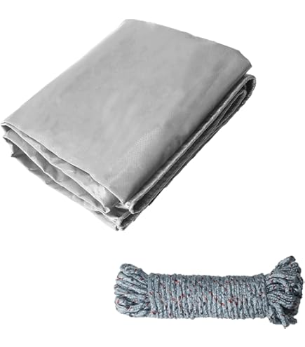 EEATUZTL Waterdicht afdekzeil van polyethyleen, uv-bestendig, dekzeil voor vrachtwagen, pergola, kas, waterdichte zeilen voor buiten, tuin, paviljoen, camping, meubels, zilver-1 x 2 m