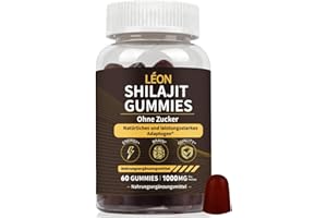 ‎LÉON Highly Concentrated Shilajit Gummies - 1000mg Shilajit, 200mg Ashwagandha, 200mg Zinc - Vegan, Sugar-Free, Gluten Free, No Binders and Genetic Engineering - (30 Servings)
