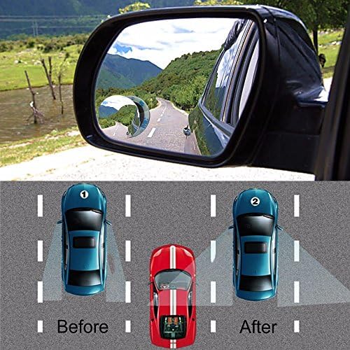 Car Blind Spot Mirror, Upgrade Convex Wide Angle 360 Degree Rotating Adjustable Stick On Rear View Parking Mirror for All Cars SUV Trucks Motorcycle [2 Pack] (Round)