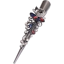 FRCOLOR Krokodilklemme Mit Strass & Kristall – Elegante Vintage-Haarspange Für Feines & Dickes Haar, Ideal Für Hochzeiten & Feste