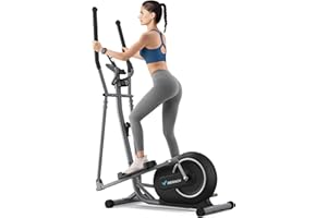 MERACH Elliptical Trainer For Home Use, Ultra-Quiet Compact Cross Trainer with 16 Levels of Magnetic Resistance, LCD Display, Pulse Sensors, Exclusive MERACH App, 120KG Load Capacity