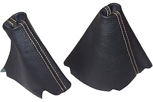 THE TUNING-SHOP LTD AUTOMATIC SET OF 2 GAITERS CUSTOM MADE BOOTS BLACK GENUINE ITALIAN LEATHER BEIGE STITCHING