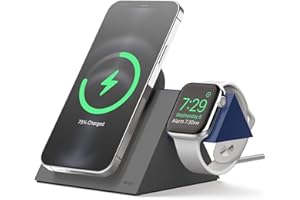 ‎ELAGO elago MS5 Stacja Ładowania Kompatybilna z Ładowarką MagSafe, iPhone 17, 16, 15, 14, 13, 12 Serie, Apple Watch Wszystkie Serie [Ładowarki Nie Dołączone]