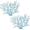 JAINSONS PET PRODUCTS Artificial Coral Ornament Resin Aquarium Plants Coral Underwater Sea Plants Decorations for Fish Tank Pack of 2 (Blue Coral Ornament)