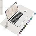 YSAGi Non-Slip Desk Pad, Waterproof PVC Leather Desk Table Protector, Ultra Thin Large Mouse Pad, Easy Clean Laptop Desk Writing Mat for Office Work/Home/Decor (60 x 35 cm, Gray)