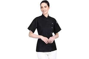 UNIFORMATES.COM Short Sleeves Women's Ladies Side Mesh Panel Chef Coat by Uniformates