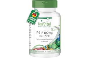 Fairvital | P-5-P 100mg + Zinc - Vitamina B6 Piridoxina en su forma activa - Piridoxal-5-Fosfato - VEGANO - 90 Cápsulas - Calidad Alemana