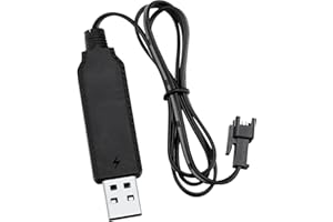 MICJLLT USB 3.7v Battery Charger Cable for LiPo Battery SM-2Pin Plug with LED Indicator,Overcharge Protection LiPo Battery Charger for RC Cars Drones Trucks Trains Boats and Toys