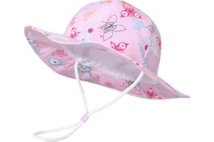 GEMVIE Sombrero Playa Bebe ala Ancha Protege Sol Verano Niña Gorra Viaje/Aire Libre,Estampado Floral Pescador Sombrero
