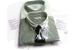 SABCO 200 Clear Transparent Plastic SELF Seal Garment Bags with Safety Warning (14" x 17")